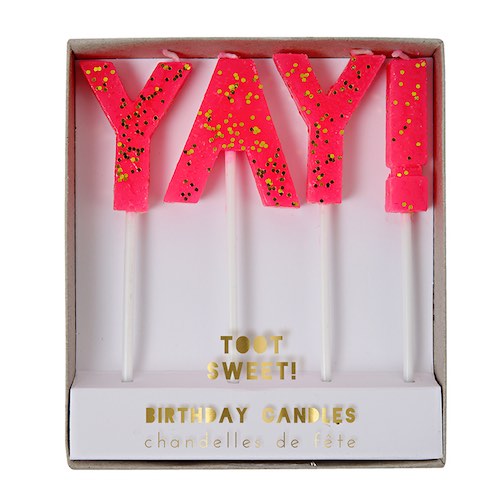 Enjoy the Yay Candles by Meri Meri for your birthday cake.