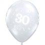Diamond Clear 30 A Round Balloons for 30th birthday or anniversary party.