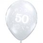 Diamond Clear 50 A Round Balloons for your 50th wedding anniversary or 50th birthday party.