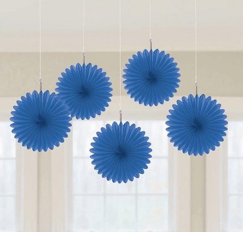 Royal Blue mini paper fans by Amscan.
