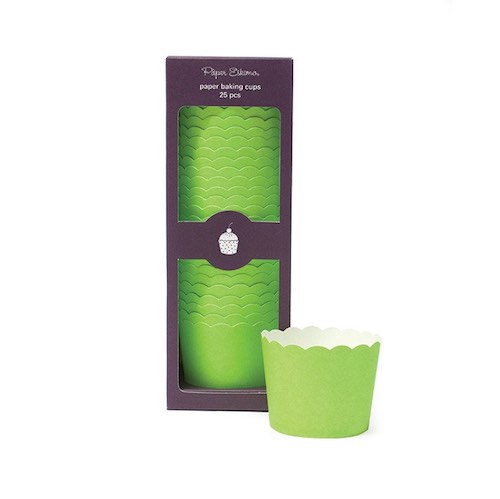 Solid green baking cups by Paper Eskimo make great cupcake cases.