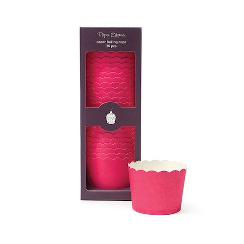 Solid Hot Pink Baking Cups by Paper Eskimo.