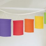 Rainbow lantern garland in bright multi-colours is a great party decoration.