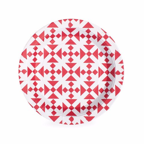 Aztec Red Dessert Plates by Paper Eskimo