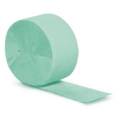 Mint crepe paper streamer