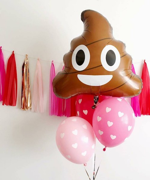 Poop Emoji Foil Balloon for your emoji party available in NZ.