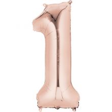 Rose gold number 1 balloon available in NZ.