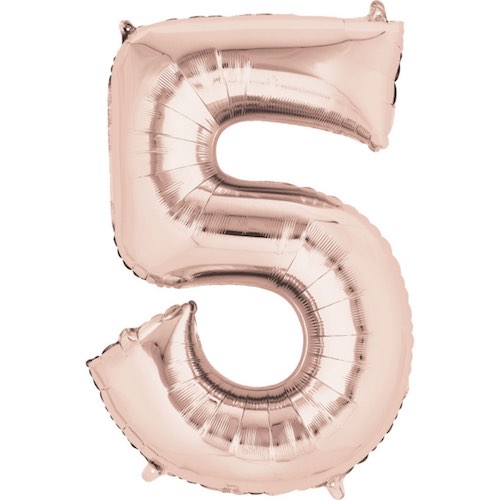 Supershape Rose Gold Balloon ~ Number 5