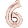 Supershape Rose Gold Balloon ~ Number 6