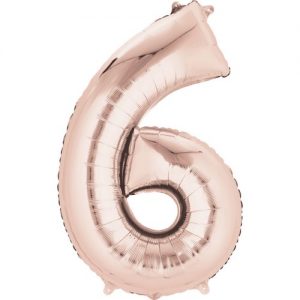 Supershape Rose Gold Balloon ~ Number 6