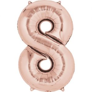 Supershape Rose Gold Balloon ~ Number 8