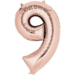 Supershape Rose Gold Balloon ~ Number 9