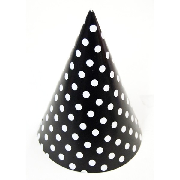 Black & White Polka Dots Party Hats