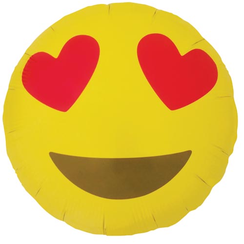 Face & Love Heart Eyes Emoji Foil Balloons by North Star Balloons