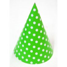 Lime Green & White Polka Dots Party Hats