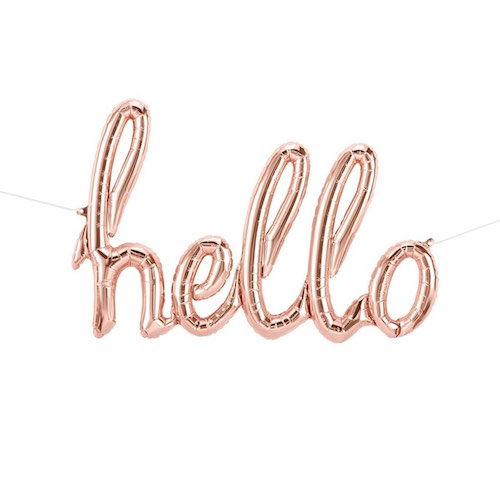 Rose Gold Hello Script Foil Balloon by North Star Balloons