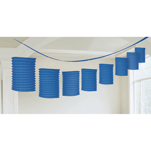 Bright royal blue lantern garland available in NZ.