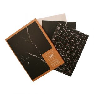 Black Marble & Copper Foil Notecards