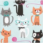 Purr-Rect Party Beverage Napkins for a cat or kitten party theme available in NZ.