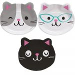 Purr-fect Party cat shaped dinner plates are perfect for a cat and kitten party theme.