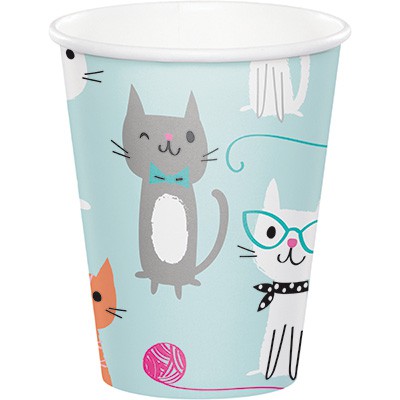 Purr-fect Party Paper Cups available in NZ for your cat themed party.